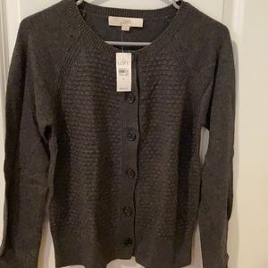 Loft gray cardigan sweater
